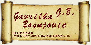 Gavrilka Bošnjović vizit kartica